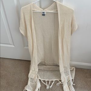 Long, short sleeve cardigan